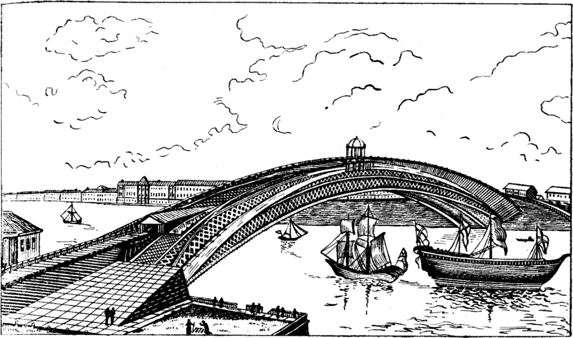 Проект одноарочного моста через неву принадлежал